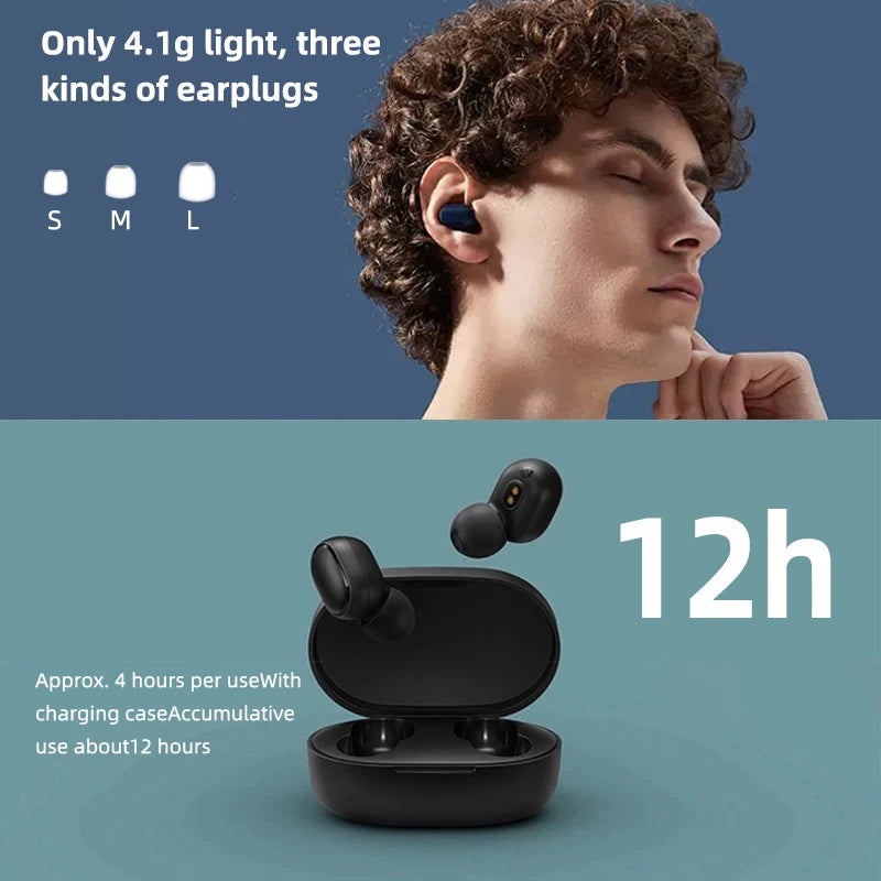 Fones de Ouvido Xiaomi Redmi Airdots 2 Sem Fio Bluetooth com Microfone