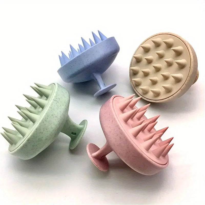 Escova de Banho Silicone Massagem Lavagem de Cabelo