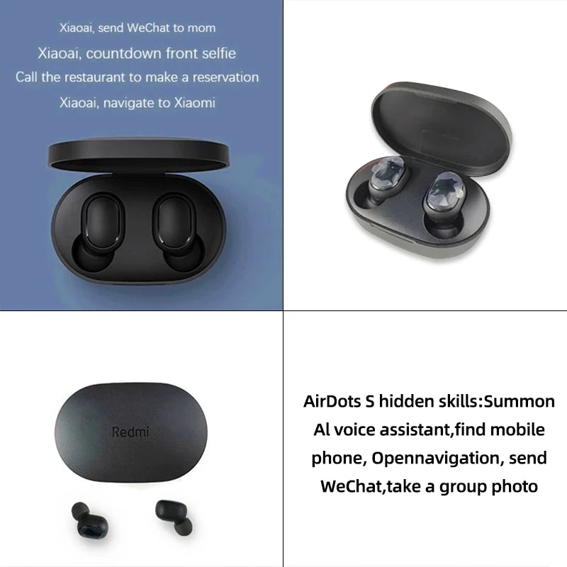 Fones de Ouvido Xiaomi Redmi Airdots 2 Sem Fio Bluetooth com Microfone