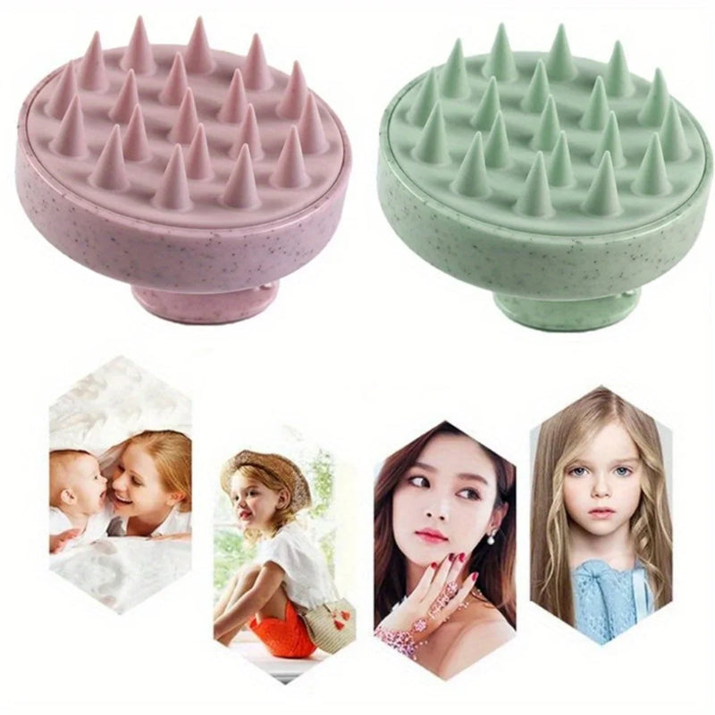 Escova de Banho Silicone Massagem Lavagem de Cabelo