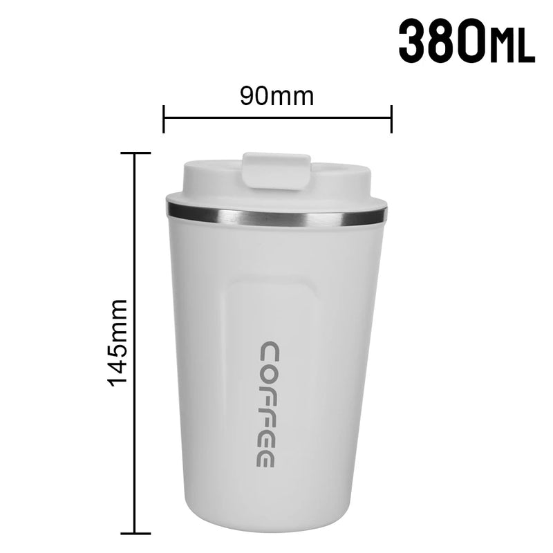 Caneca térmica 380/510ML à Prova de Vazamentos Copo Térmico de Viagem aço inoxidável duplo