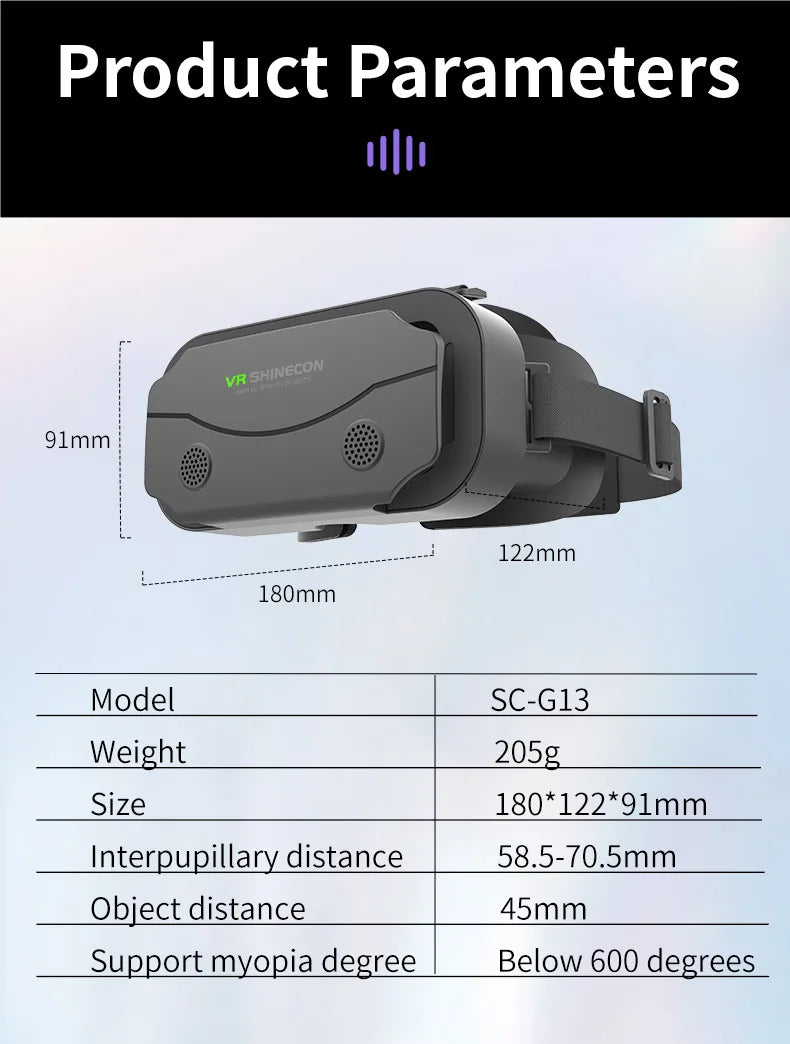 Óculos Virtual 3D para Jogos e Vídeos Realidade Virtual