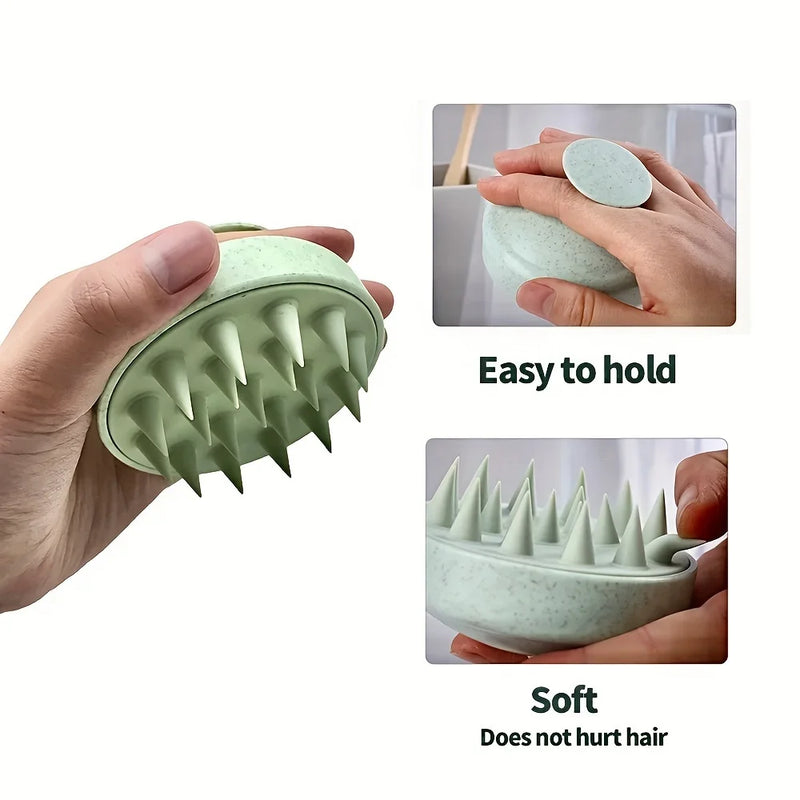 Escova de Banho Silicone Massagem Lavagem de Cabelo