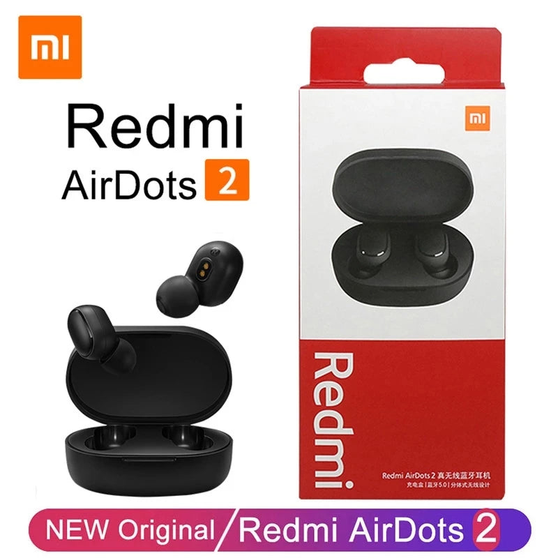 Fones de Ouvido Xiaomi Redmi Airdots 2 Sem Fio Bluetooth com Microfone