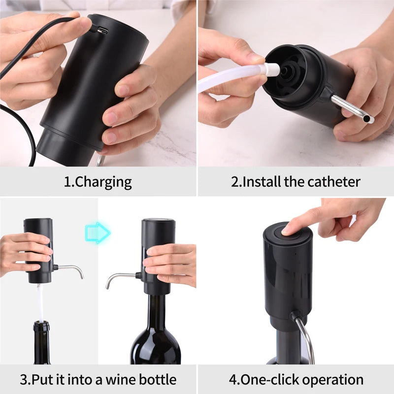 Distribuidor de Aerador de Vinho Elétrico Recarregável Automático de um Toque