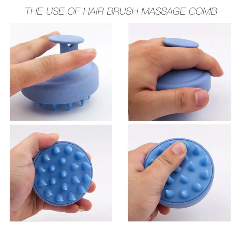 Escova de Banho Silicone Massagem Lavagem de Cabelo